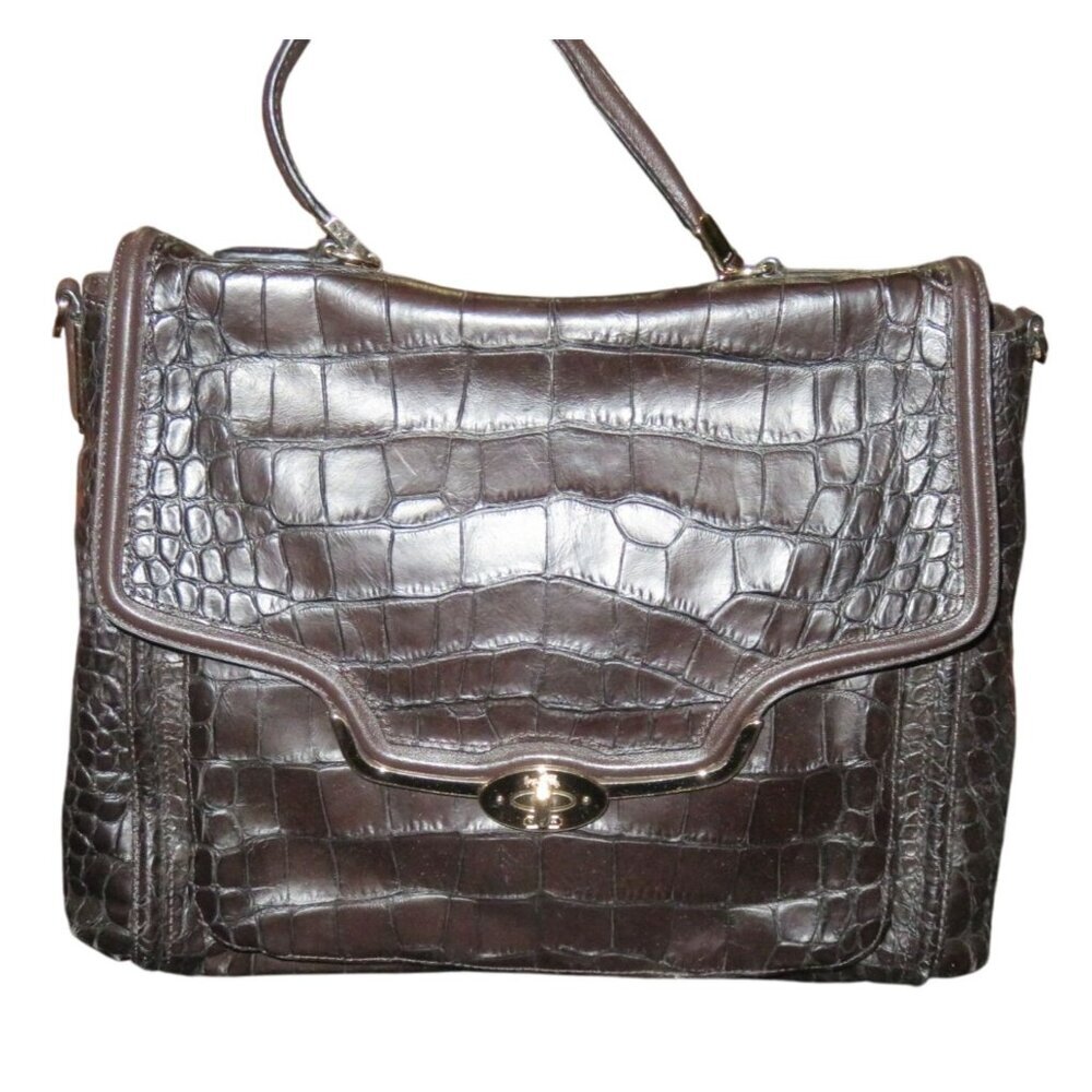 Coach Madison Croc Embossed Sadie Flap Satchel Crossbody 2013 F26335